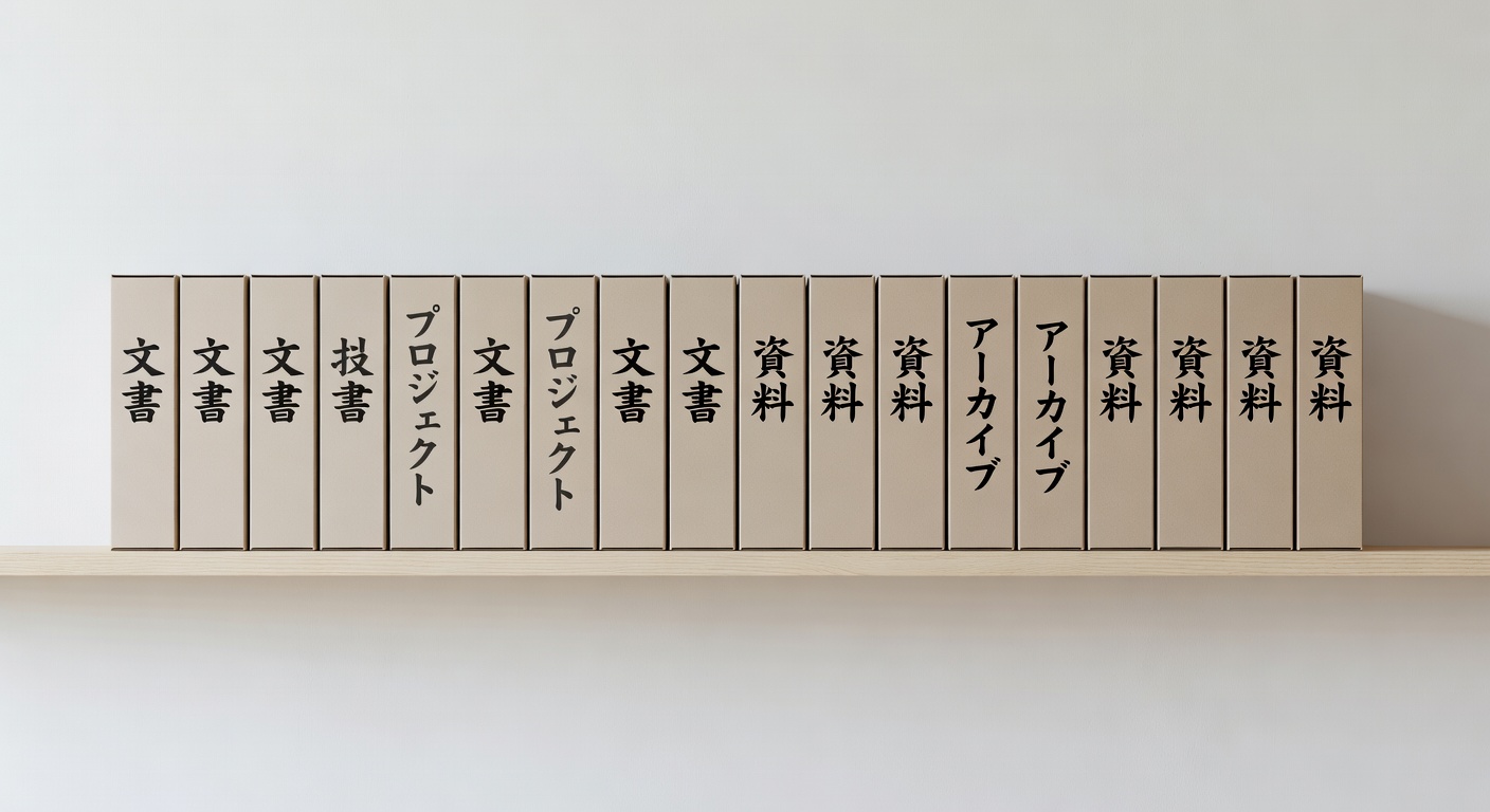 Japanese-style folder shelf representing organized guide categories